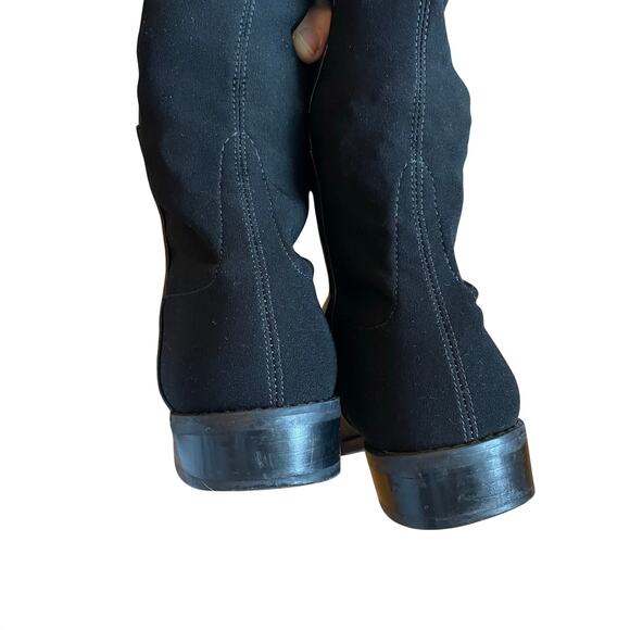 Stuart Weitzman 5050 Black Leather Elastic Back Round Toe Tall Boots EU35.5 US5 - Picture 4 of 14